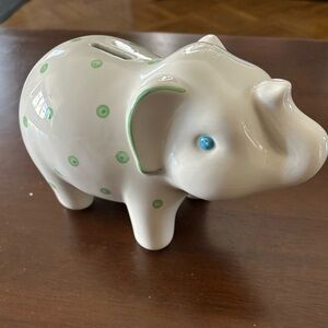 Tiffany & Co. White and Green Elephant Bank